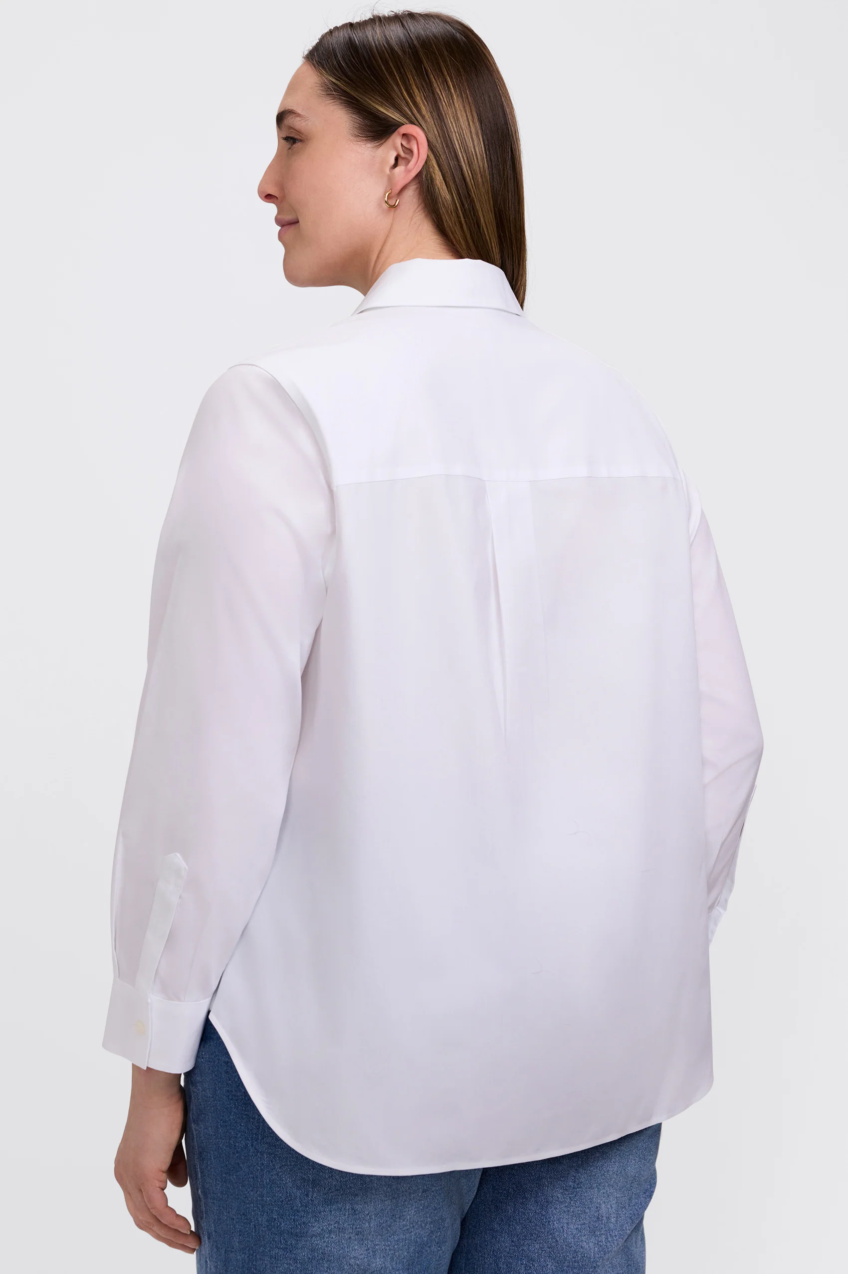 Boyfriend Plus No Iron Pinpoint Long Sleeve Tunic - Image 19