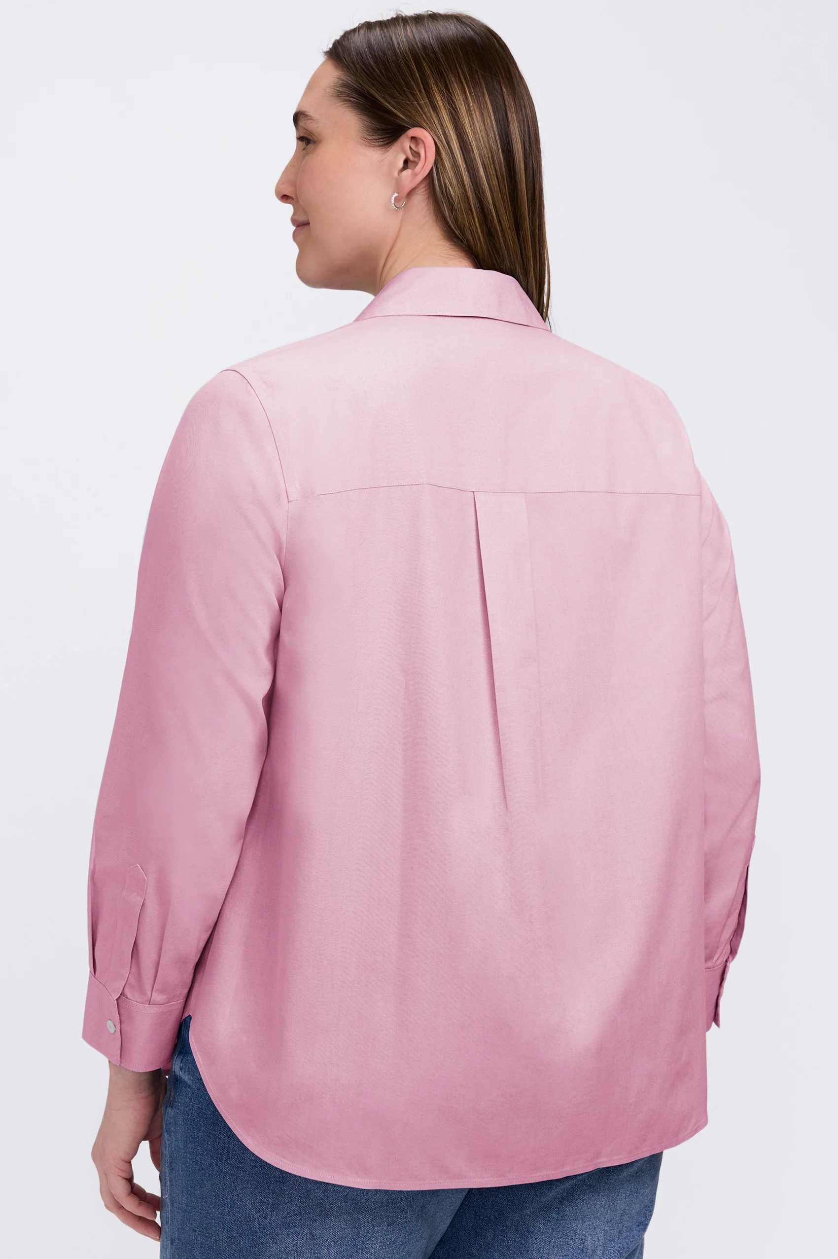 Boyfriend Plus No Iron Pinpoint Long Sleeve Tunic - Image 21