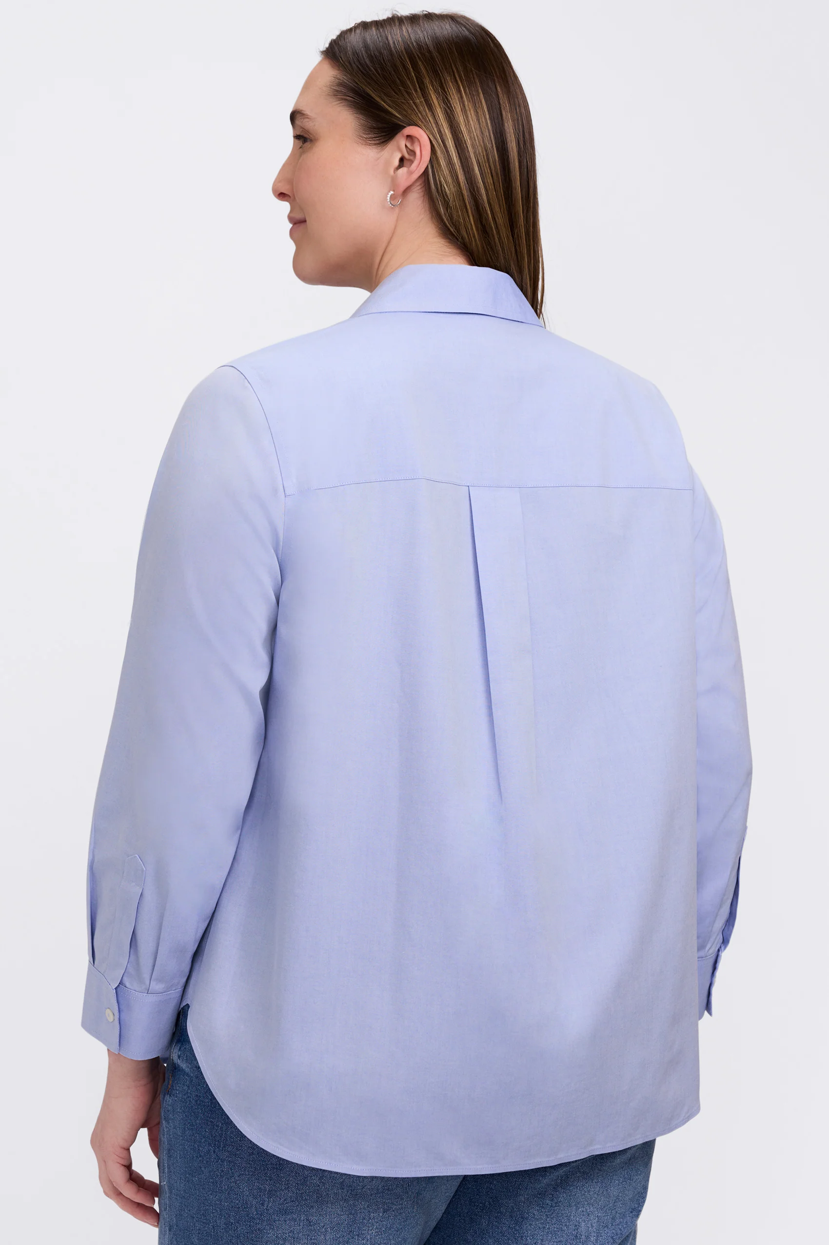 Boyfriend Plus No Iron Pinpoint Long Sleeve Tunic - Image 23