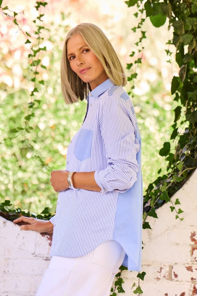 Boyfriend Seersucker Long Sleeve Tunic - Image 3
