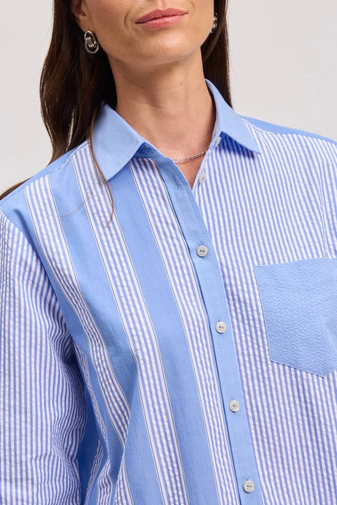 Boyfriend Seersucker Long Sleeve Tunic - Image 4