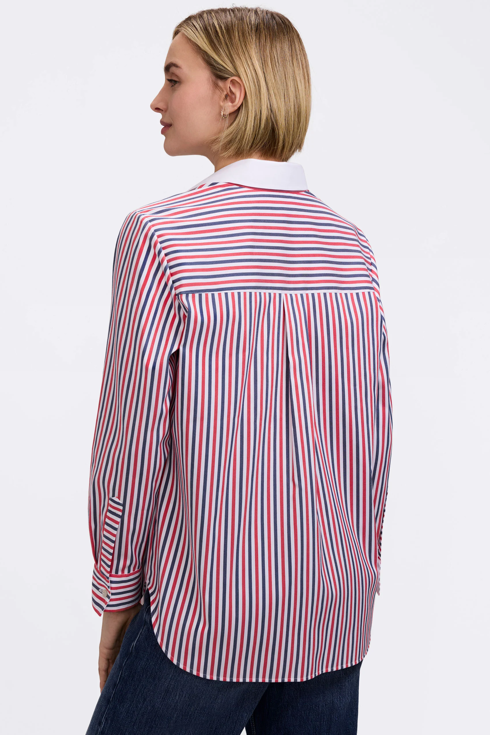 Boyfriend Tricolor Classic Long Sleeve Shirt - Image 4