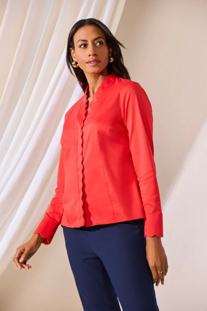 Bridget Stretch Matte Sateen Long Sleeve Shirt - Image 20