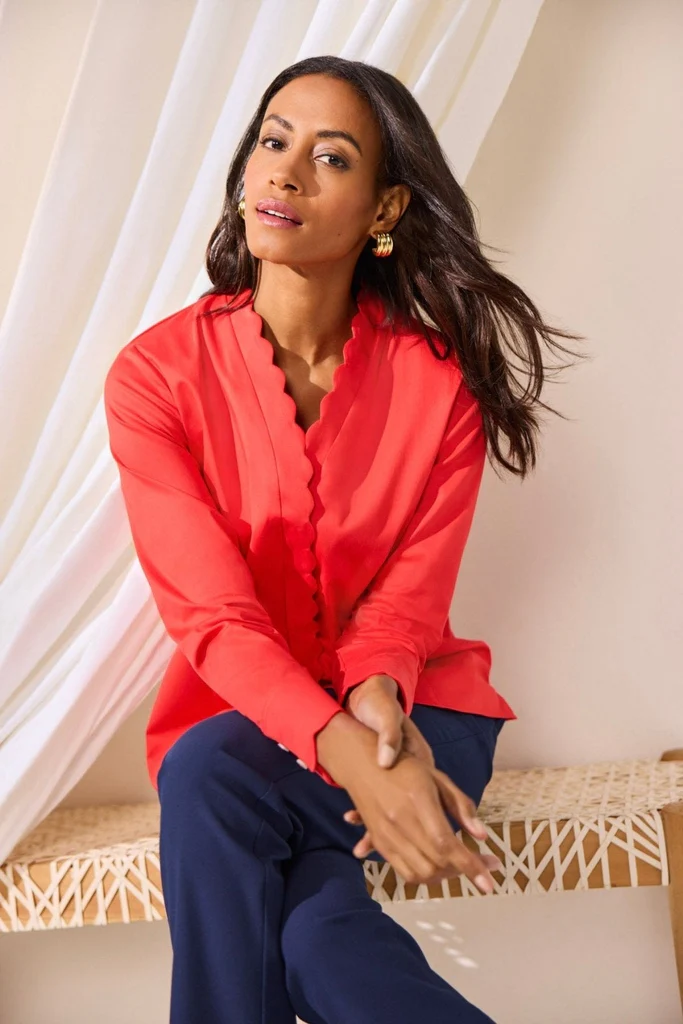 Bridget Stretch Matte Sateen Long Sleeve Shirt - Image 21