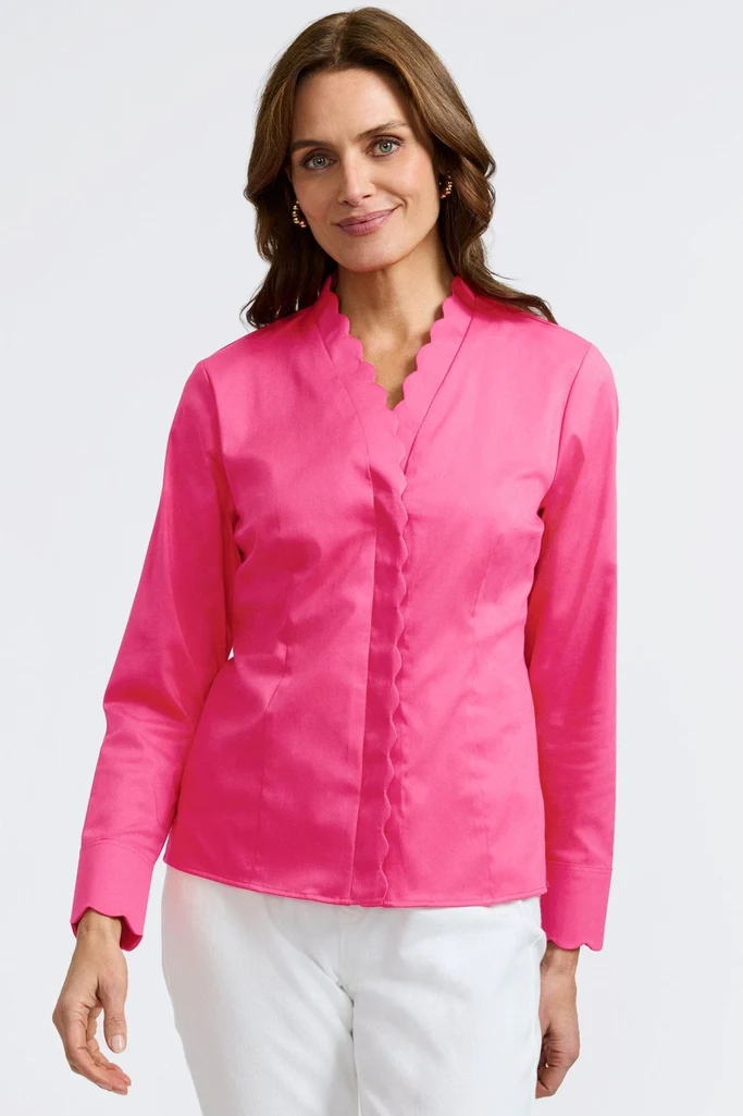 Bridget Stretch Matte Sateen Long Sleeve Shirt - Image 30