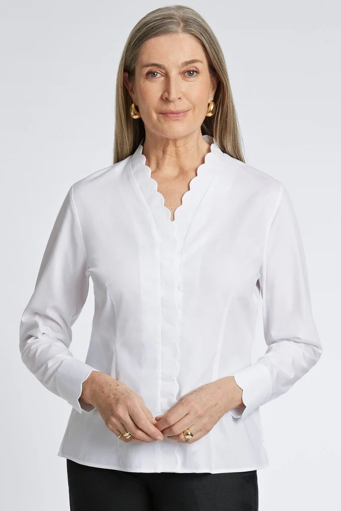 Bridget Stretch Matte Sateen Long Sleeve Shirt - Image 8