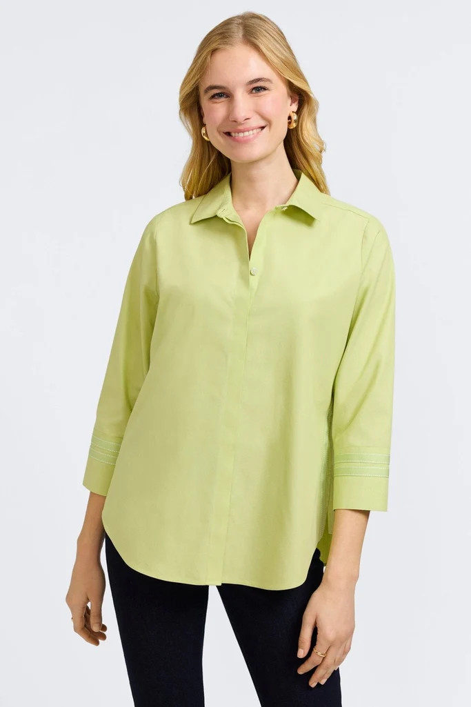Brooke No Iron Pinpoint 3/4 Sleeve Shirt - Image 13