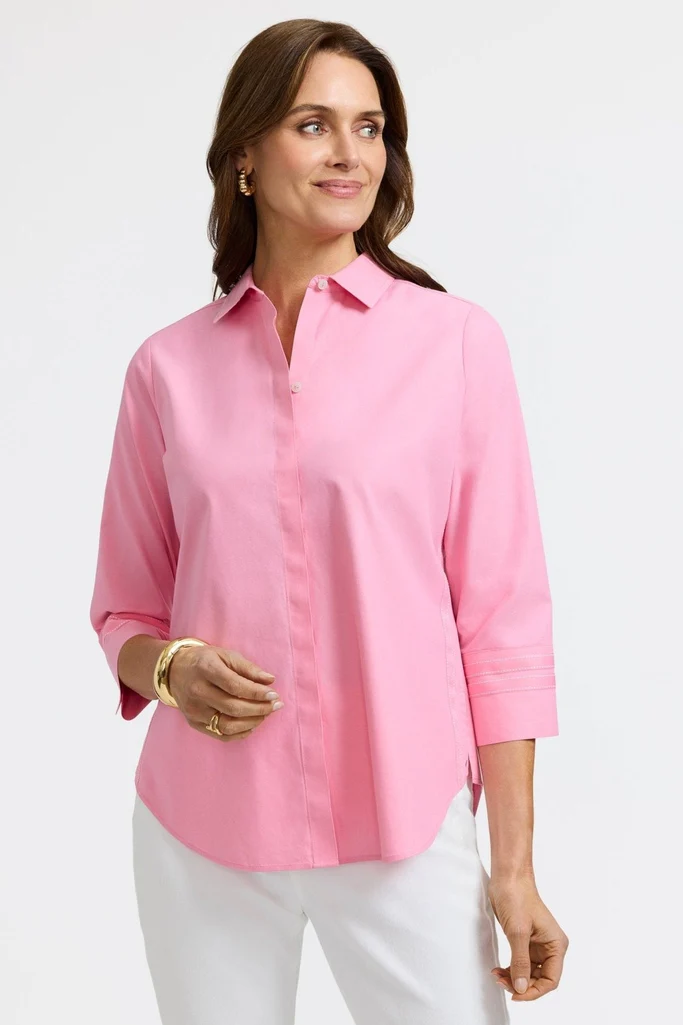 Brooke No Iron Pinpoint 3/4 Sleeve Shirt - Image 18