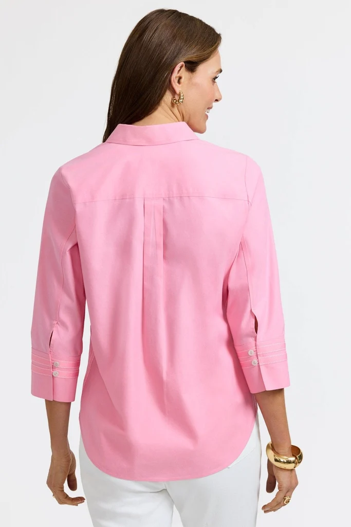Brooke No Iron Pinpoint 3/4 Sleeve Shirt - Image 21