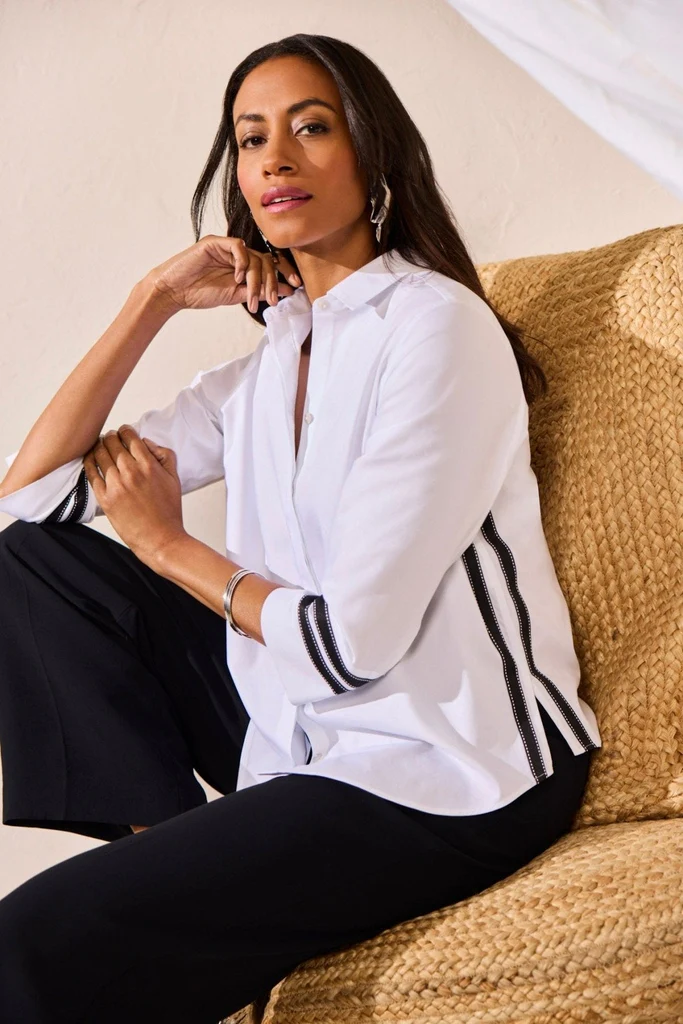 Brooke No Iron Pinpoint 3/4 Sleeve Shirt - Image 3