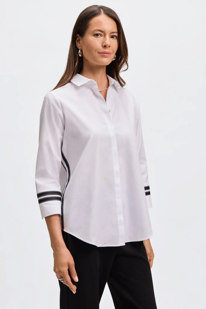 Brooke No Iron Pinpoint 3/4 Sleeve Shirt - Image 5