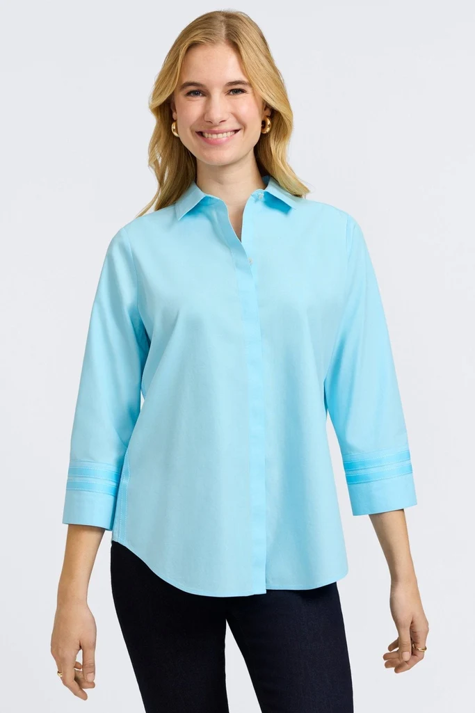 Brooke No Iron Pinpoint 3/4 Sleeve Shirt - Image 9