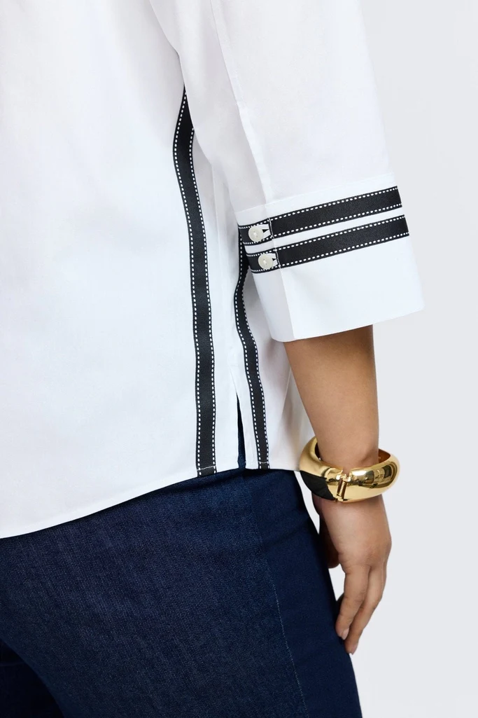 Brooke Plus No Iron Pinpoint 3/4 Sleeve Shirt - Image 4