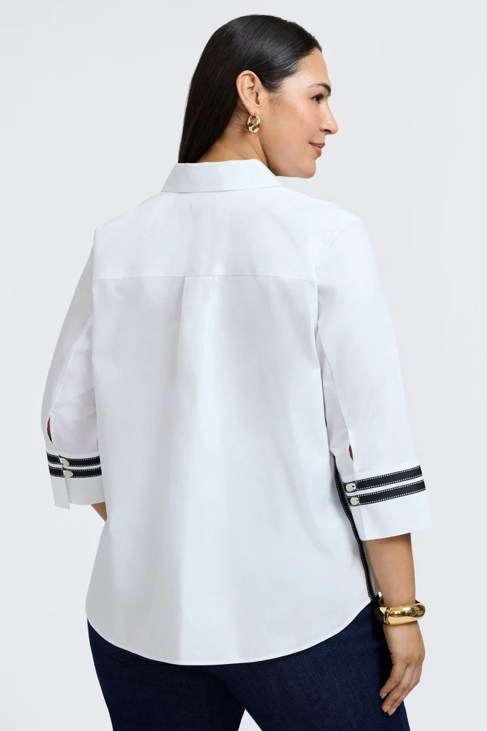 Brooke Plus No Iron Pinpoint 3/4 Sleeve Shirt - Image 5