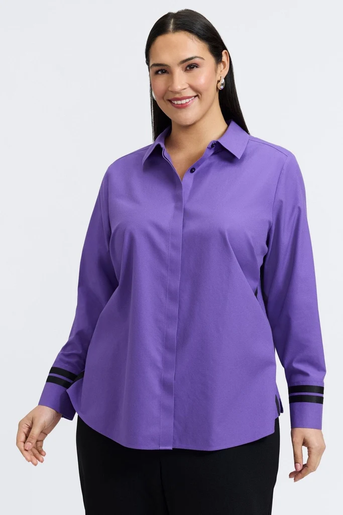 Brooke Plus No Iron Pinpoint Long Sleeve Shirt - Image 14
