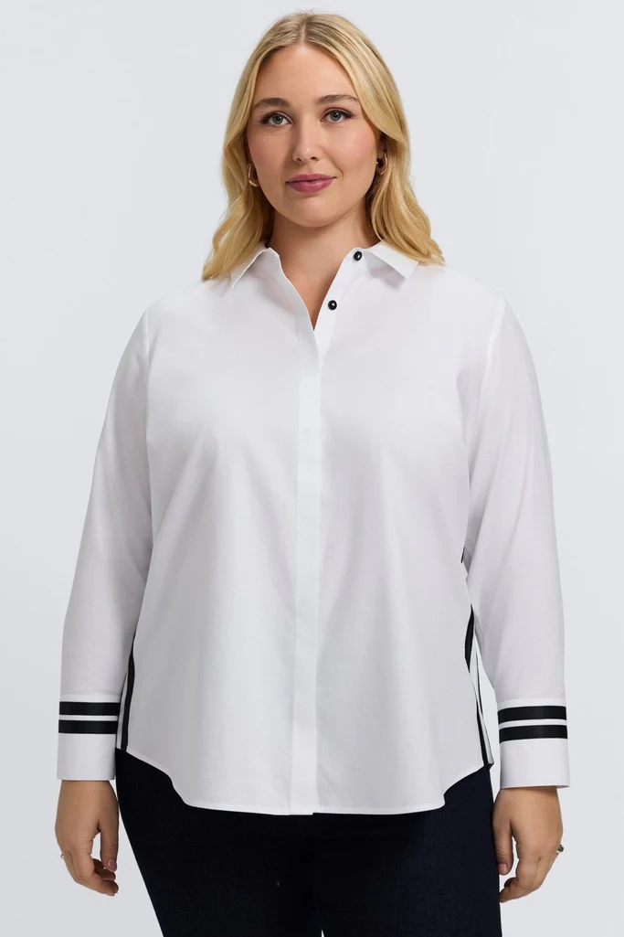 Brooke Plus No Iron Pinpoint Long Sleeve Shirt - Image 3