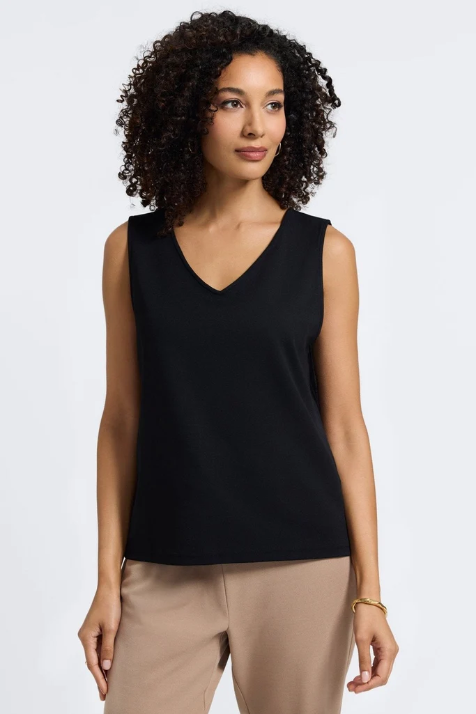 Callie Knit Crepe Reversible Sleeveless Tank - Image 4