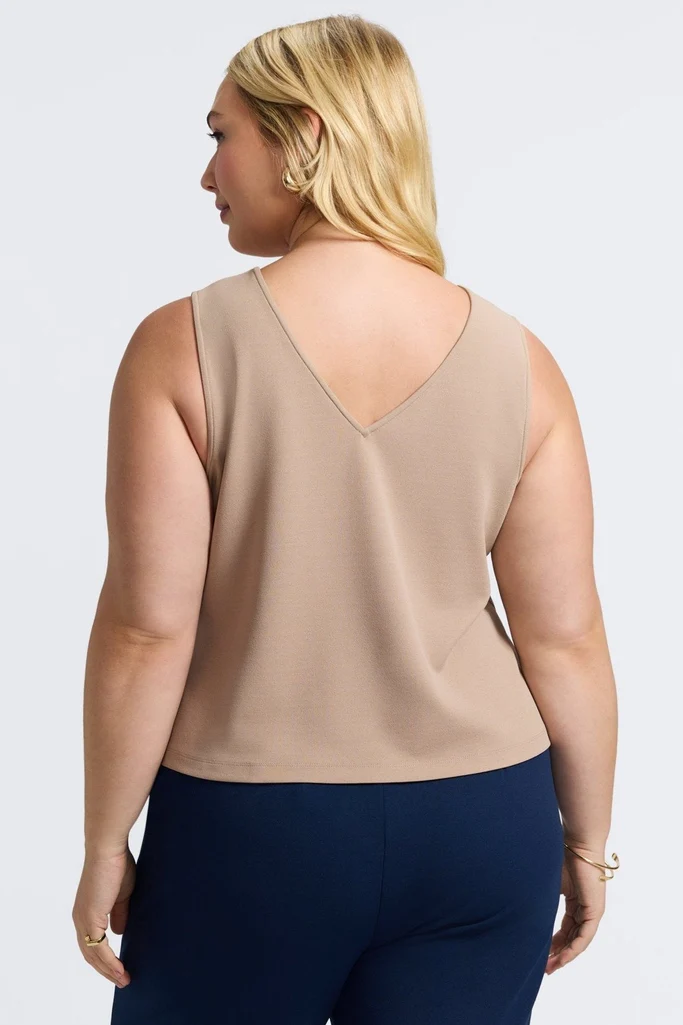 Callie Plus Knit Crepe Reversible Sleeveless Tank - Image 10