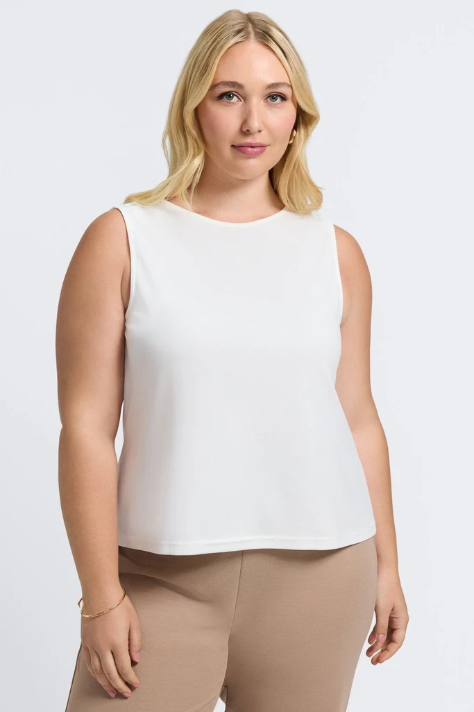 Callie Plus Knit Crepe Reversible Sleeveless Tank - Image 11