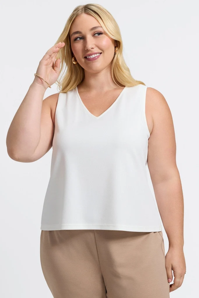 Callie Plus Knit Crepe Reversible Sleeveless Tank - Image 12