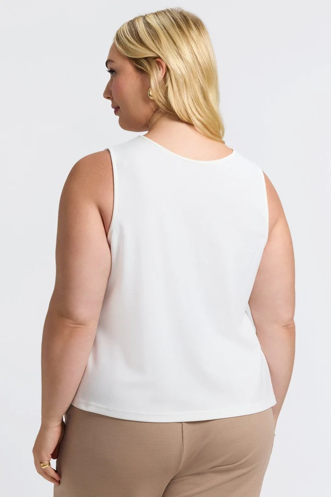 Callie Plus Knit Crepe Reversible Sleeveless Tank - Image 14