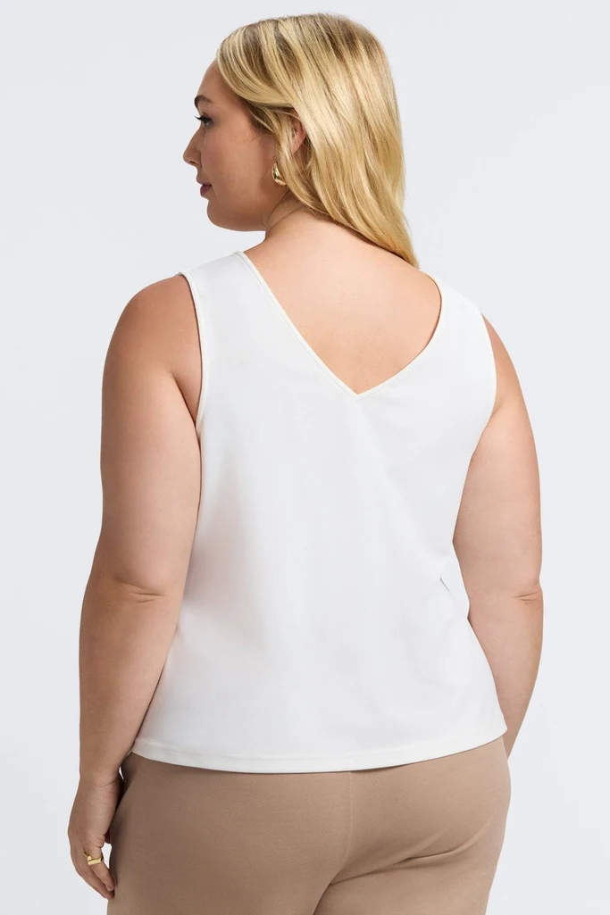 Callie Plus Knit Crepe Reversible Sleeveless Tank - Image 15