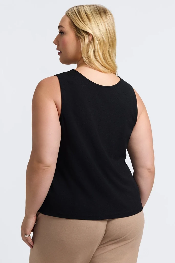 Callie Plus Knit Crepe Reversible Sleeveless Tank - Image 5