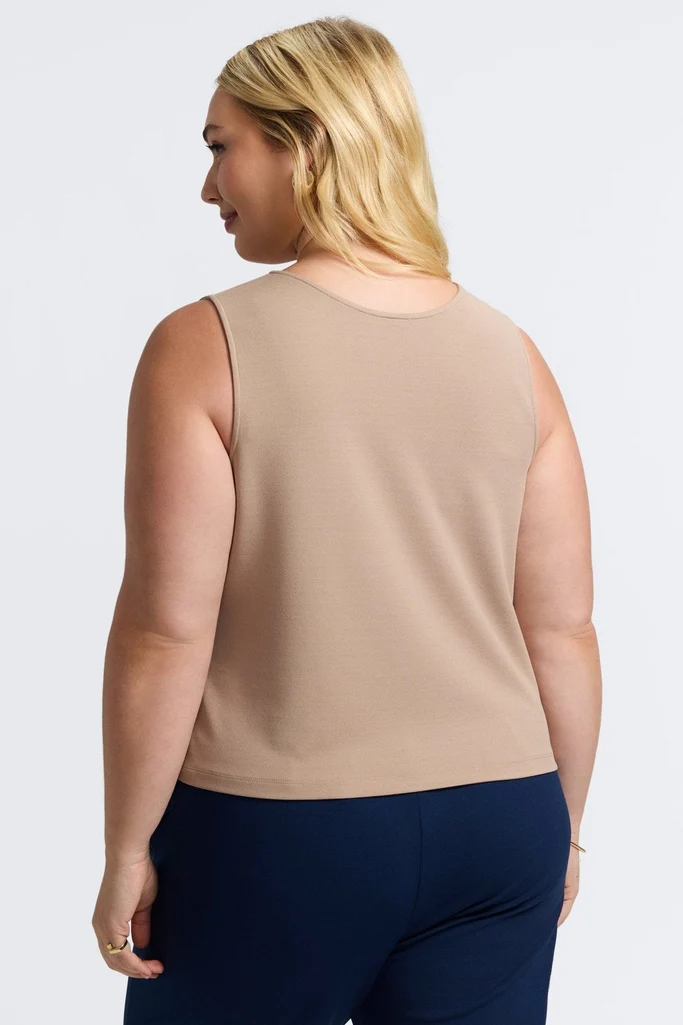 Callie Plus Knit Crepe Reversible Sleeveless Tank - Image 9