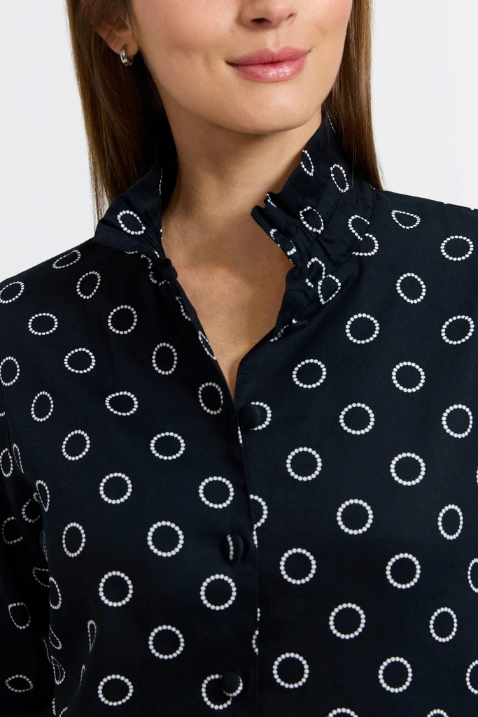Carolina Circle Dot 3/4 Sleeve Shirt Jacket - Image 3