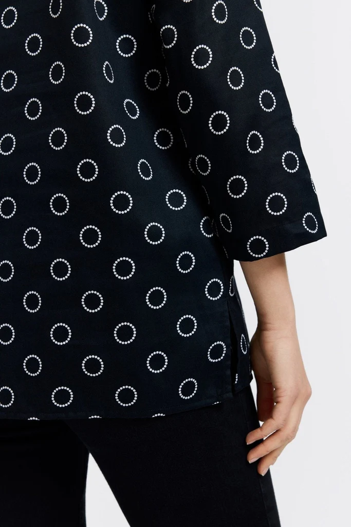 Carolina Circle Dot 3/4 Sleeve Shirt Jacket - Image 4