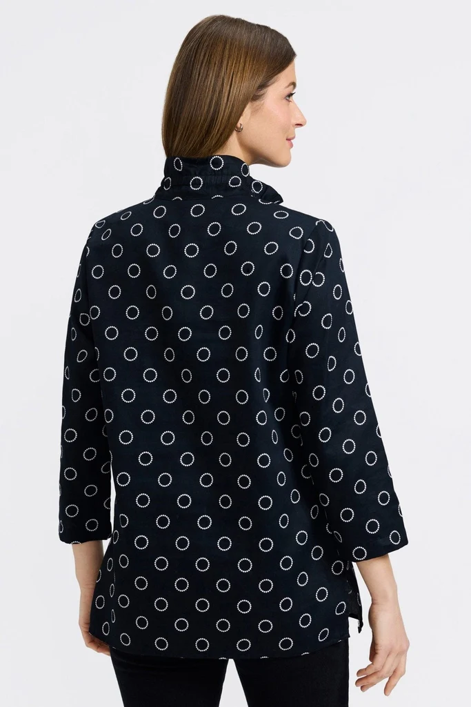 Carolina Circle Dot 3/4 Sleeve Shirt Jacket - Image 5
