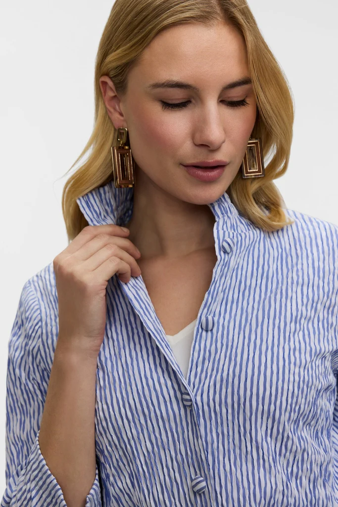 Carolina Crinkle Jacquard 3/4 Sleeve Shirt Jacket - Image 6