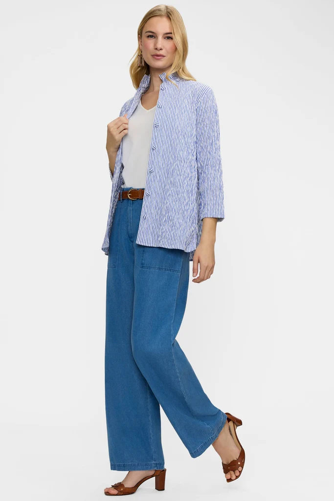 Carolina Crinkle Jacquard 3/4 Sleeve Shirt Jacket - Image 7