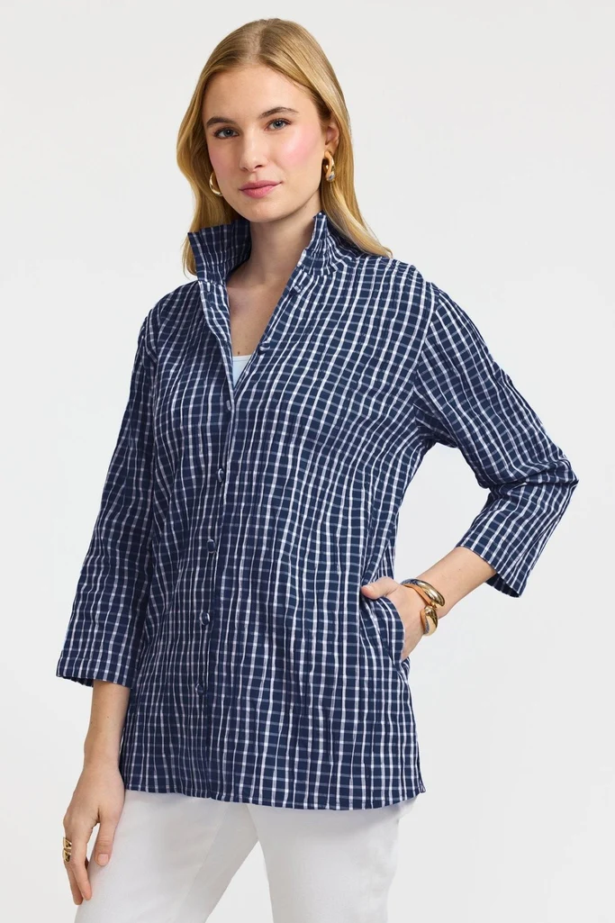 Carolina Crinkle 3/4 Sleeve Shirt Jacket - Image 10