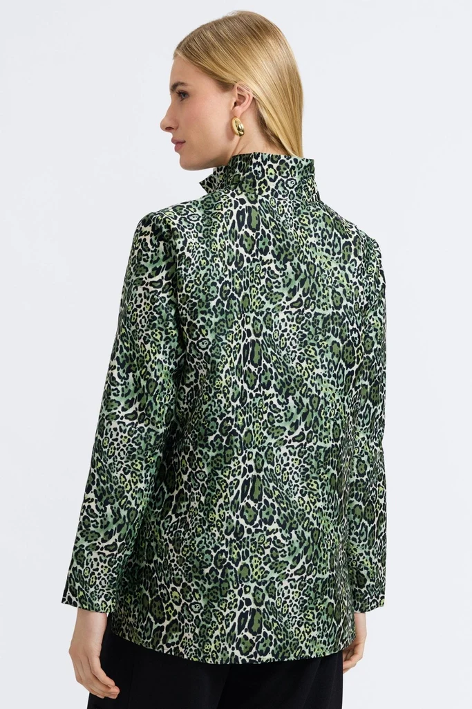 Carolina Green Leopard Long Sleeve Shirt Jacket - Image 6