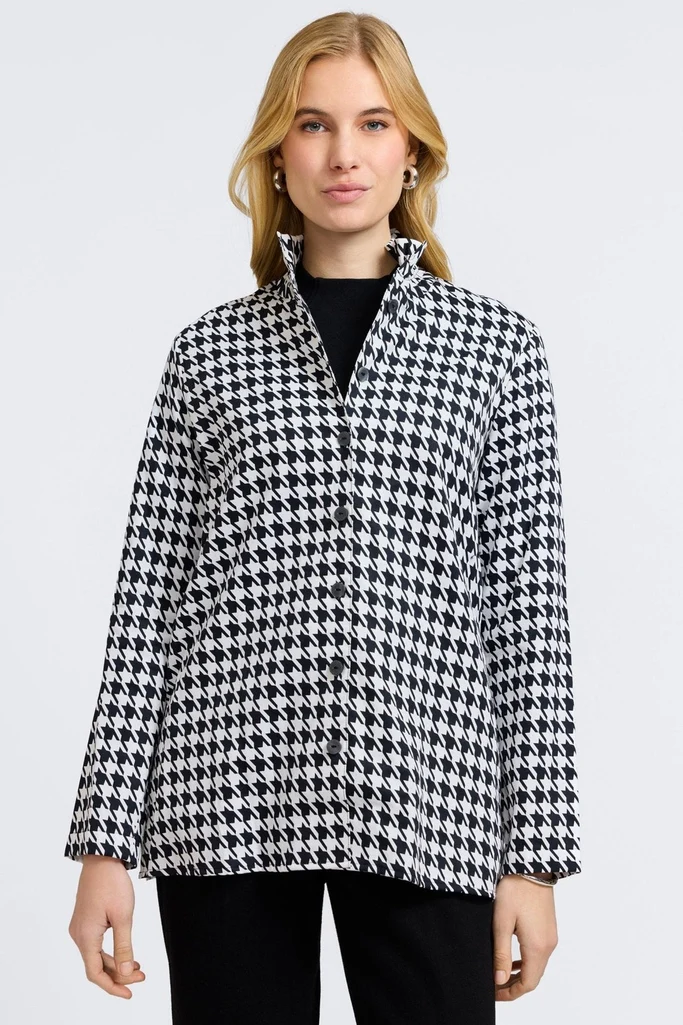 Carolina Classic Houndstooth Long Sleeve Shirt Jacket - Image 4