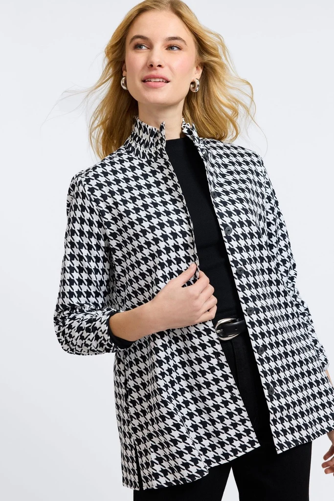 Carolina Classic Houndstooth Long Sleeve Shirt Jacket - Image 6