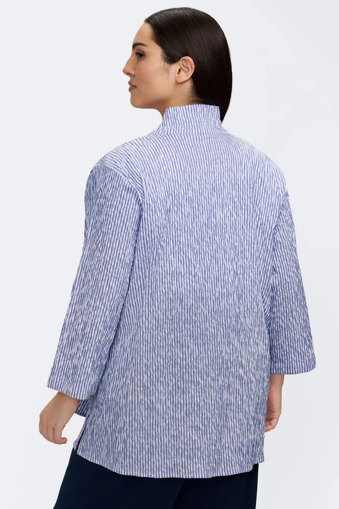 Carolina Plus Crinkle Jacquard 3/4 Sleeve Shirt Jacket - Image 7