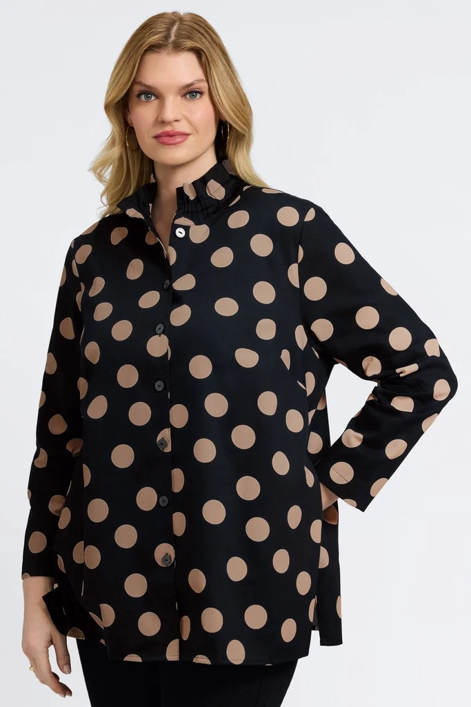 Carolina Plus Polka Dot Long Sleeve Shirt Jacket - Image 10