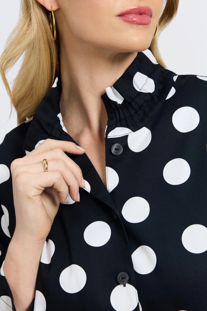 Carolina Plus Polka Dot Long Sleeve Shirt Jacket - Image 4