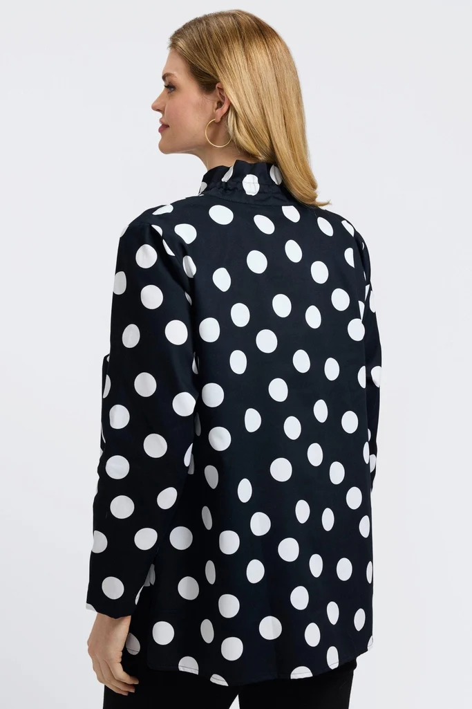 Carolina Plus Polka Dot Long Sleeve Shirt Jacket - Image 5