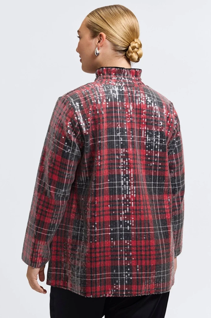 Carolina Plus Sequined Long Sleeve Shirt Jacket - Image 4