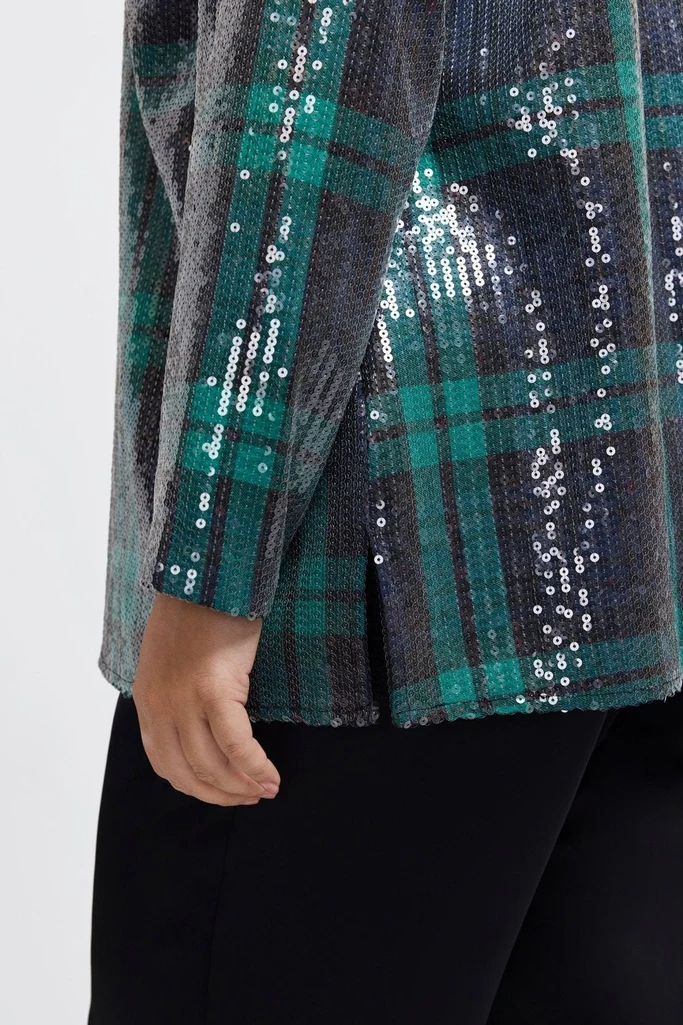 Carolina Plus Sequined Long Sleeve Shirt Jacket - Image 8