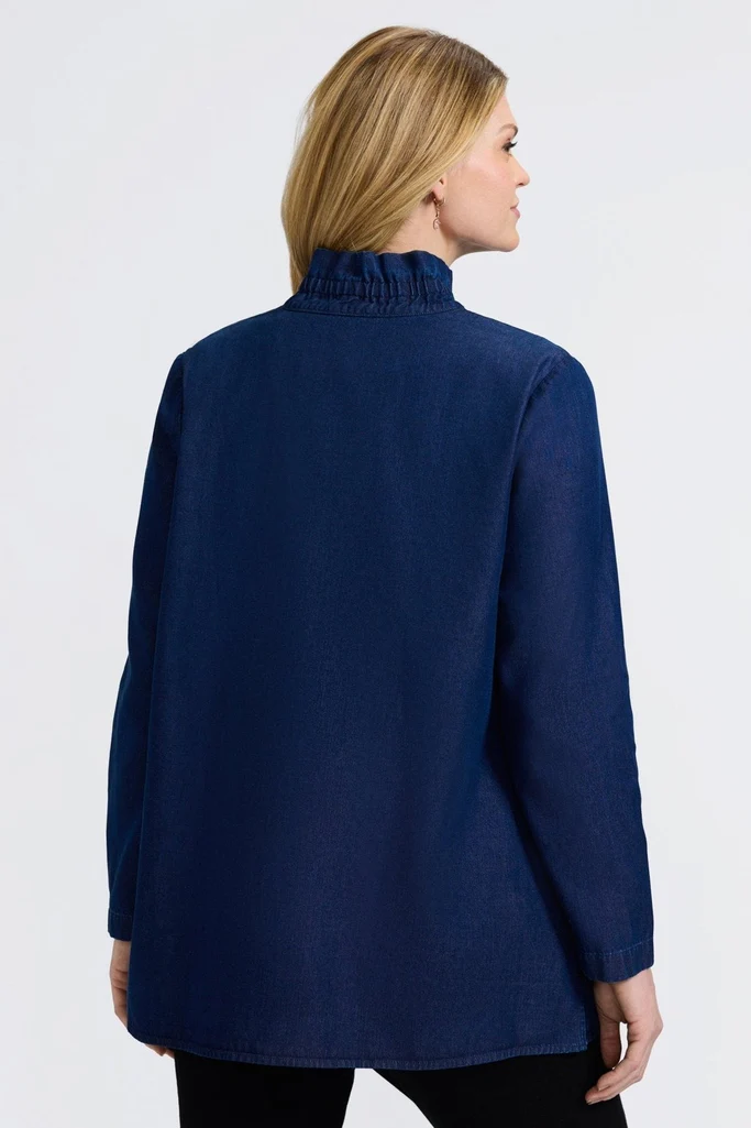 Carolina Plus Tencel® Denim Long Sleeve Shirt Jacket - Image 10