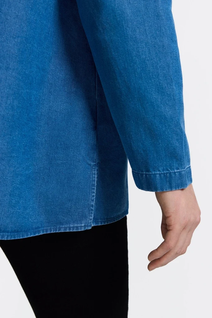 Carolina Plus Tencel® Denim Long Sleeve Shirt Jacket - Image 4