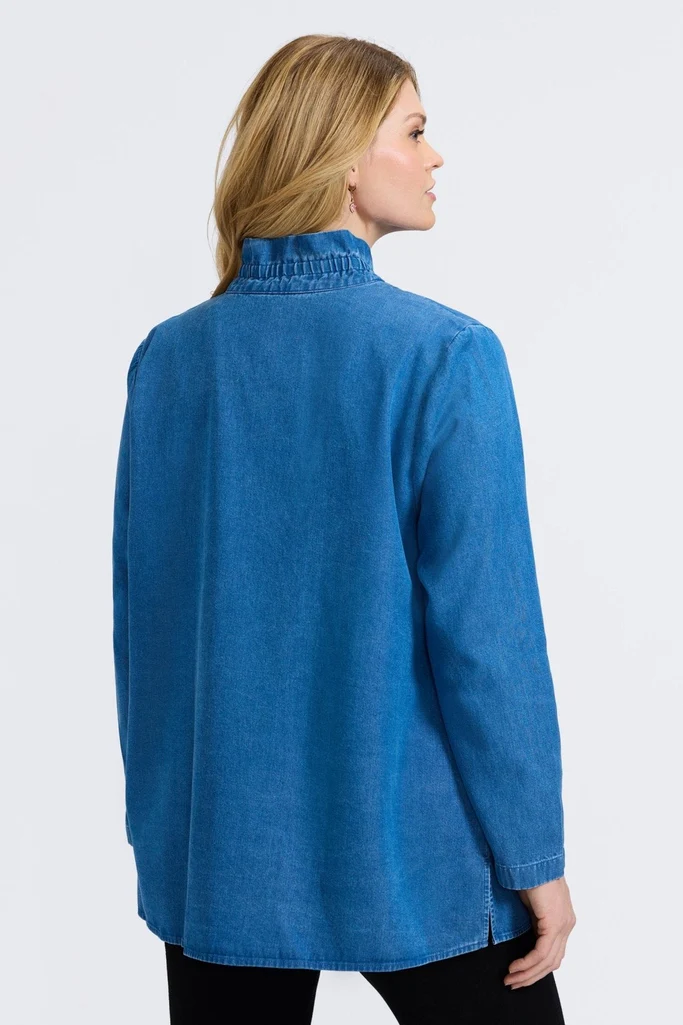 Carolina Plus Tencel® Denim Long Sleeve Shirt Jacket - Image 6