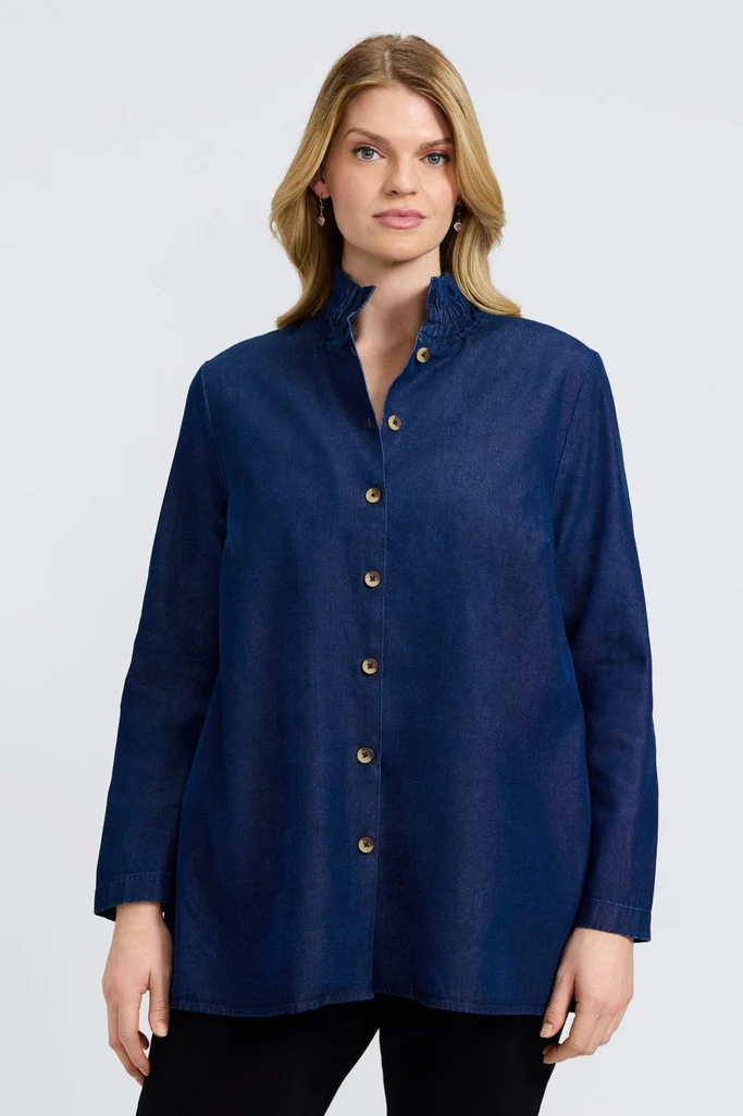Carolina Plus Tencel® Denim Long Sleeve Shirt Jacket - Image 9