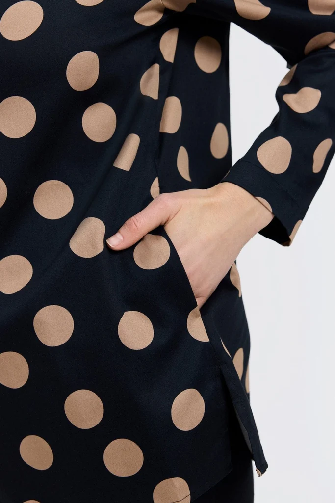 Carolina Polka Dot Long Sleeve Shirt Jacket - Image 3