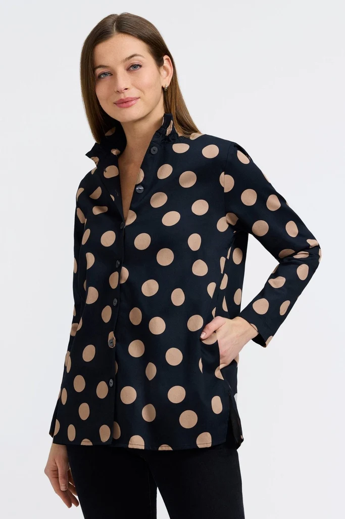 Carolina Polka Dot Long Sleeve Shirt Jacket - Image 5