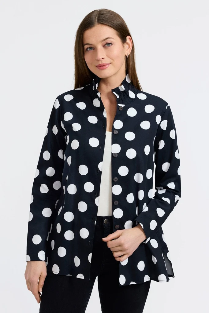 Carolina Polka Dot Long Sleeve Shirt Jacket - Image 6